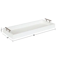 Evelyn White Narrow Decorative Tray
