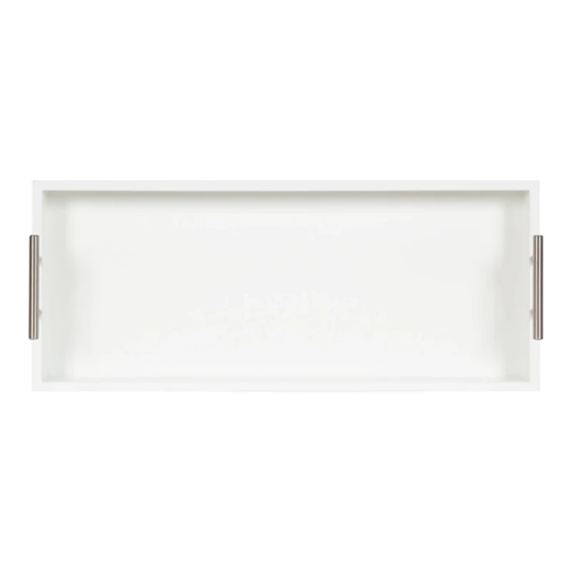 Evelyn White Narrow Decorative Tray