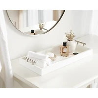 Evelyn White Narrow Decorative Tray