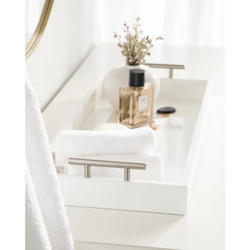 Evelyn White Narrow Decorative Tray