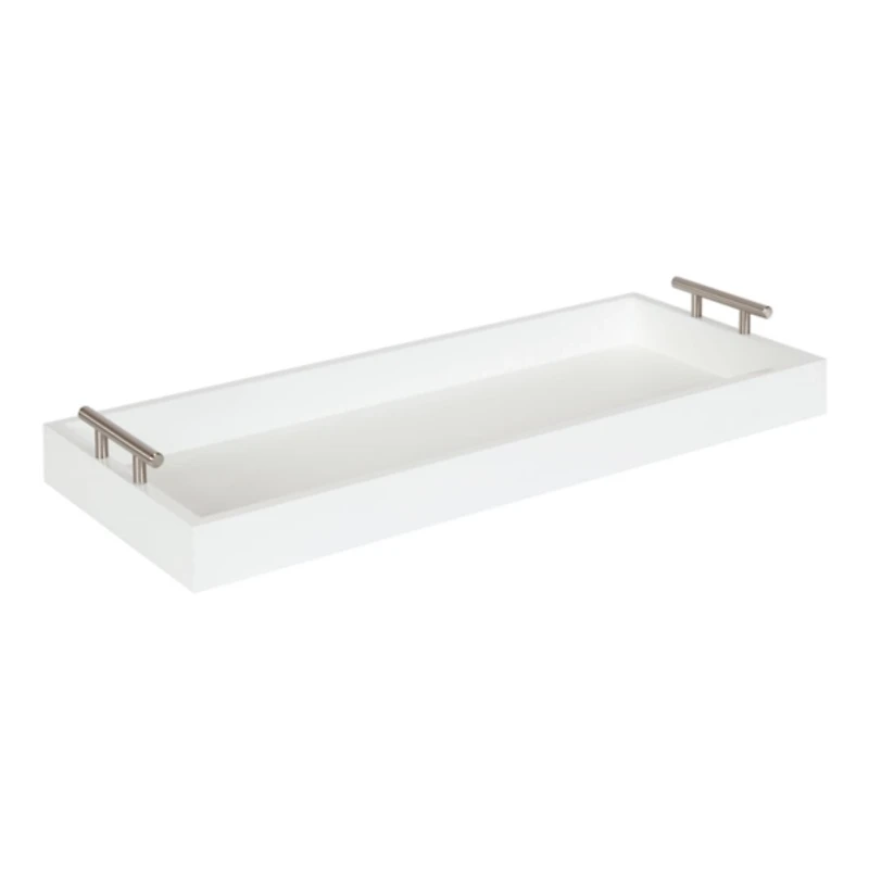 Evelyn White Narrow Decorative Tray