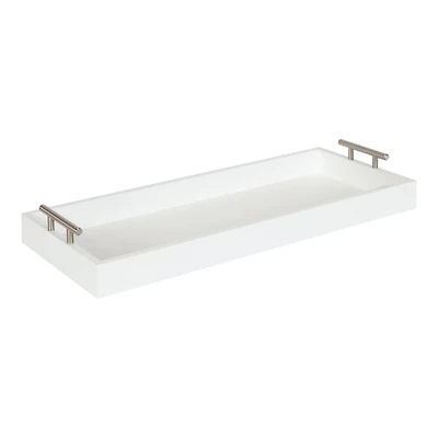 Evelyn White Narrow Decorative Tray