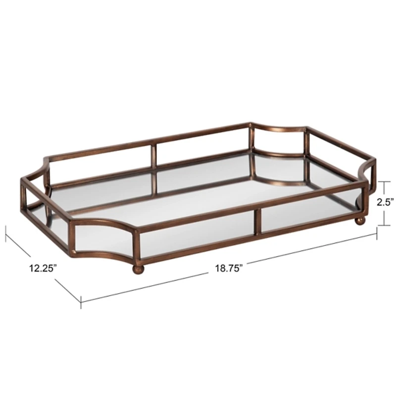 Bronze Scalloped Reflective Tray