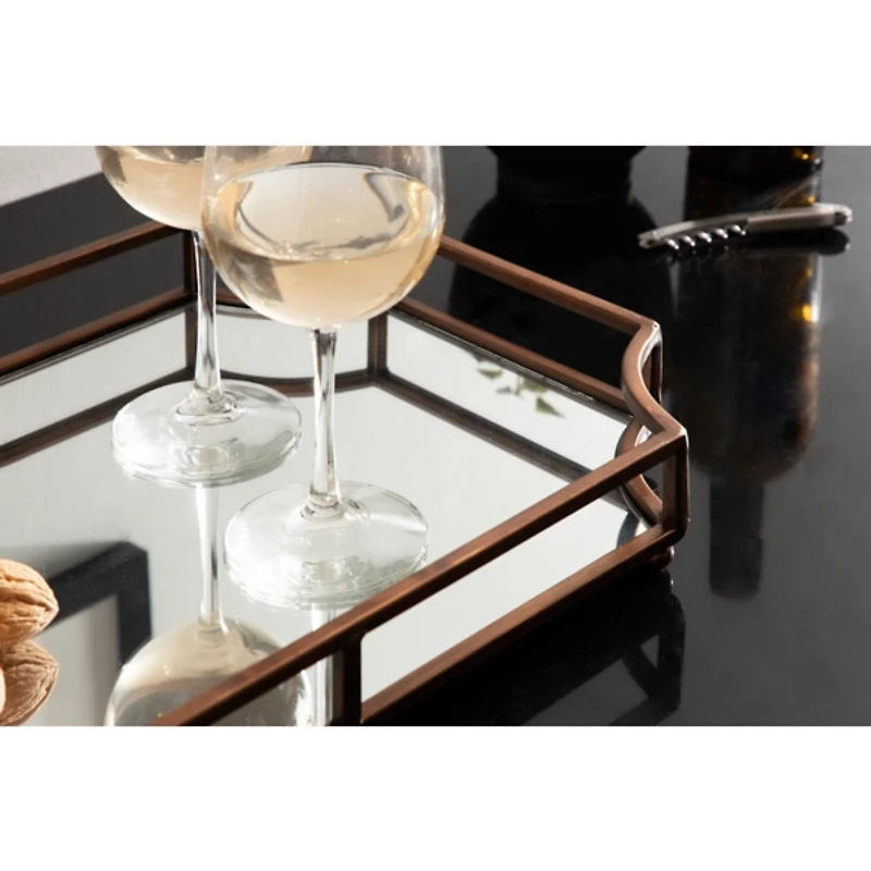 Bronze Scalloped Reflective Tray