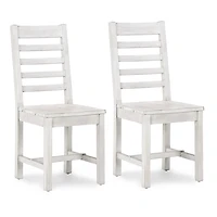 Whitewashed Wood Farmhouse Dining Chairs, Set of 2