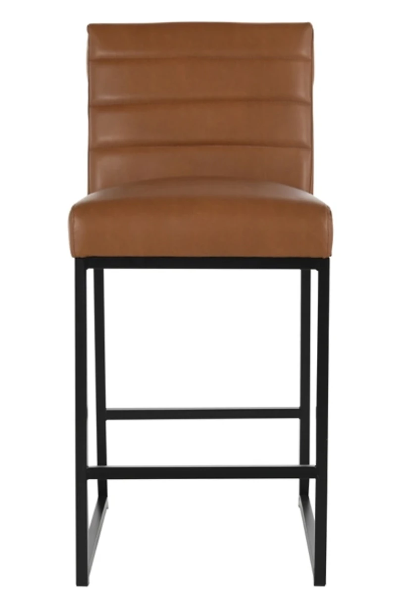 Faux Leather Armless Counter Stool