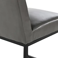 Gray Faux Leather Armless Counter Stool