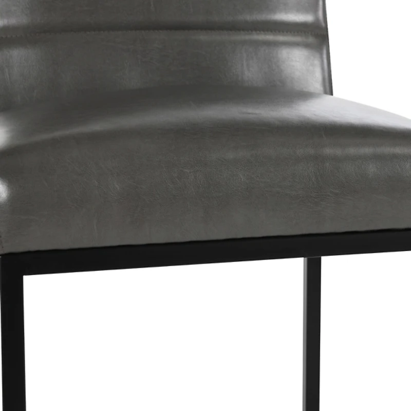 Gray Faux Leather Armless Counter Stool