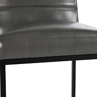 Gray Faux Leather Armless Counter Stool