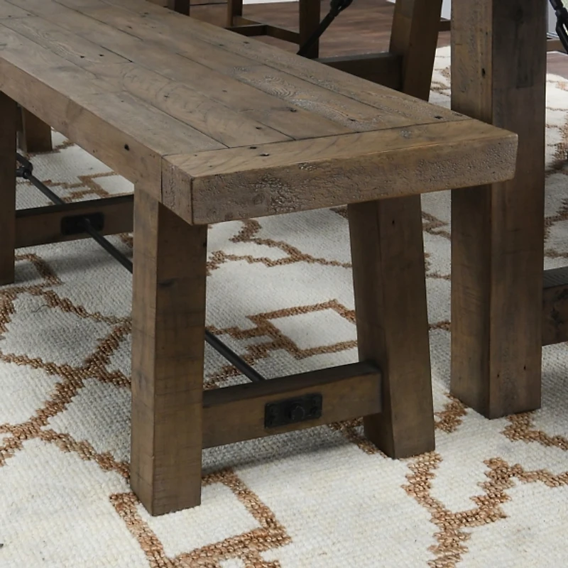Reclaimed Wood Industrial Dining Bench