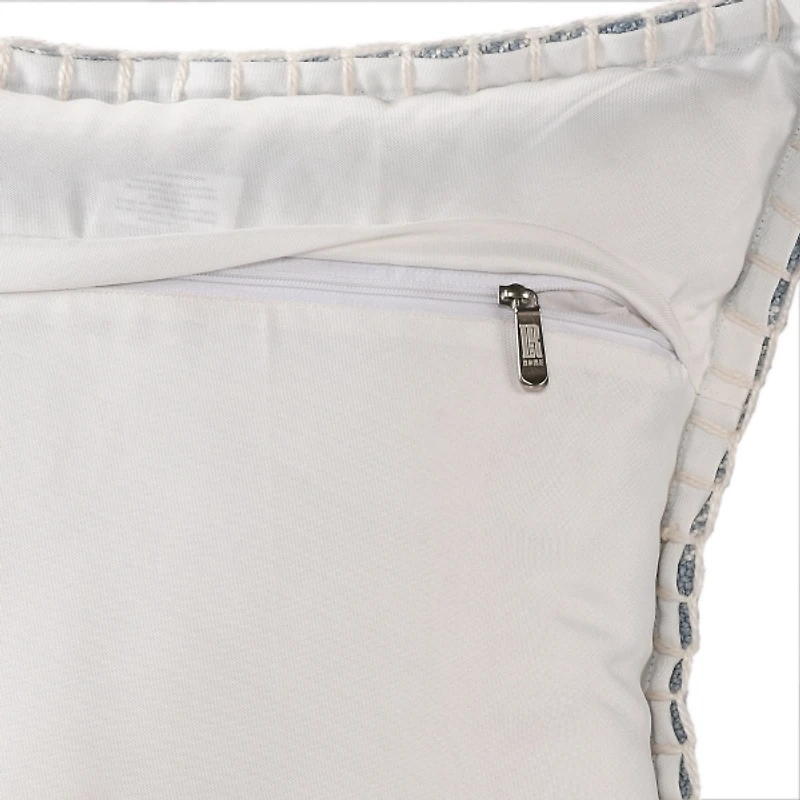 Blue Buffalo Check Stitched Outdoor Throw Pillow