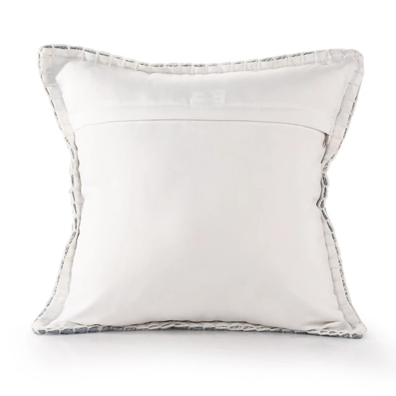 Blue Buffalo Check Stitched Outdoor Throw Pillow