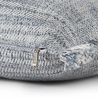 Denim Contemporary Stripe Outdoor Throw Pillow