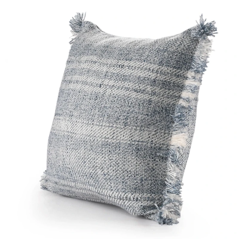 Denim Contemporary Stripe Outdoor Throw Pillow
