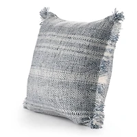 Denim Contemporary Stripe Outdoor Throw Pillow