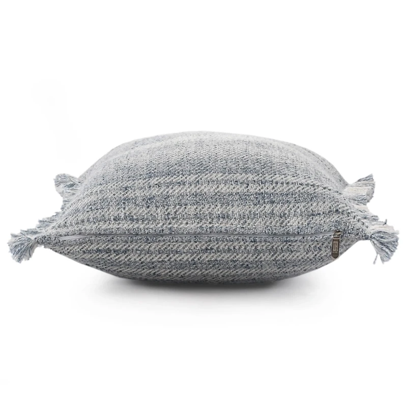 Denim Contemporary Stripe Outdoor Throw Pillow