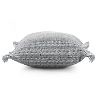 Denim Contemporary Stripe Outdoor Throw Pillow