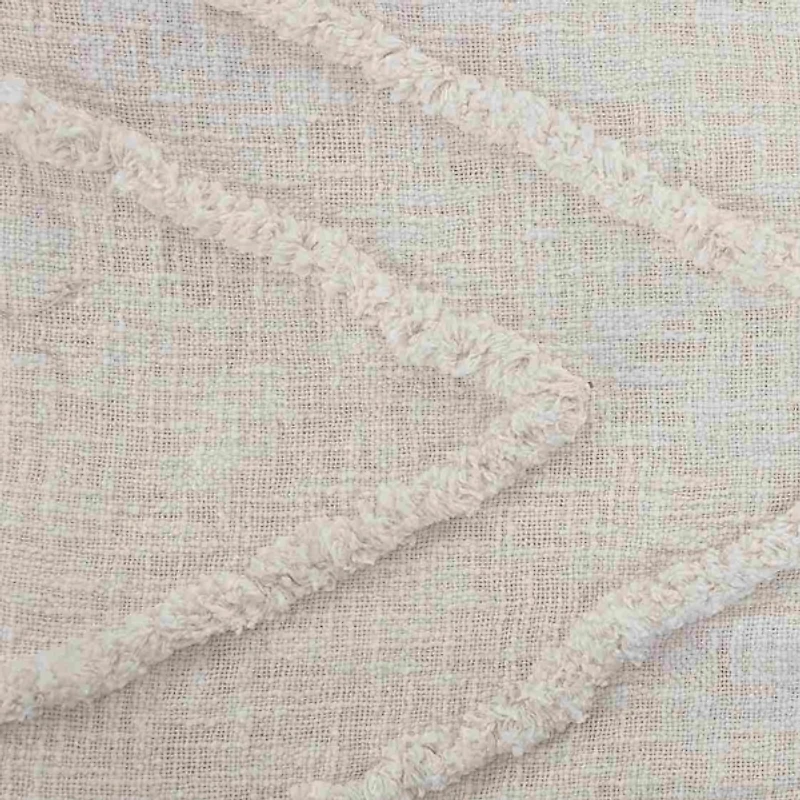 Ivory Geometric Queen Coverlet