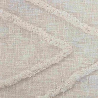 Ivory Geometric Queen Coverlet