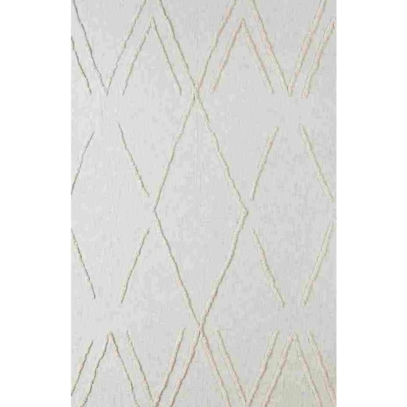 Ivory Geometric Queen Coverlet