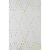 Ivory Geometric Queen Coverlet