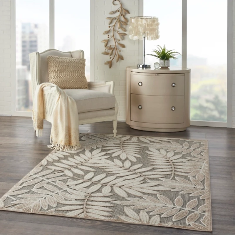 Natural Botanical Outdoor Area Rug, 6x9