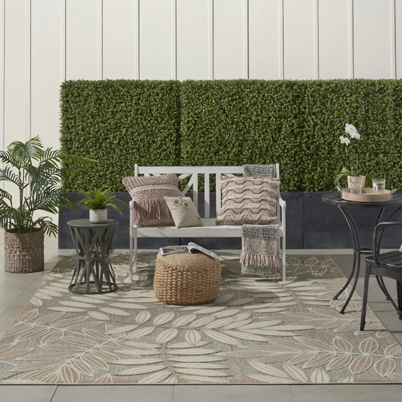 Natural Botanical Outdoor Area Rug, 6x9