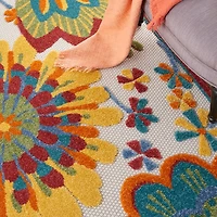 Whimsical Flowers Outdoor Area Rug, 6x9