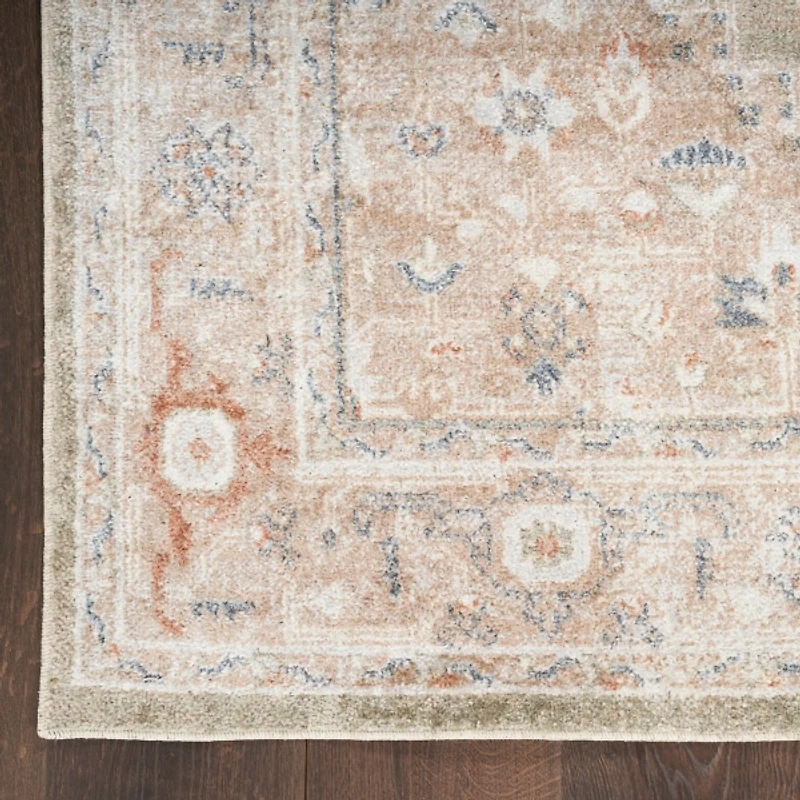 Sage Distressed Medallion Washable Area Rug, 5x7