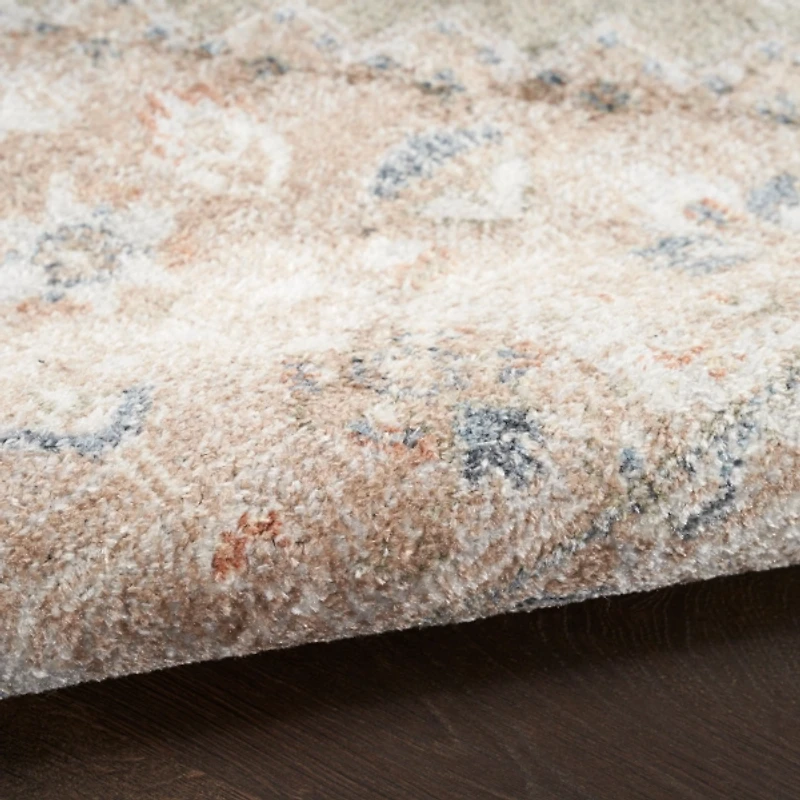 Sage Distressed Medallion Washable Area Rug, 5x7