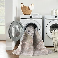 Sage Distressed Medallion Washable Area Rug, 5x7