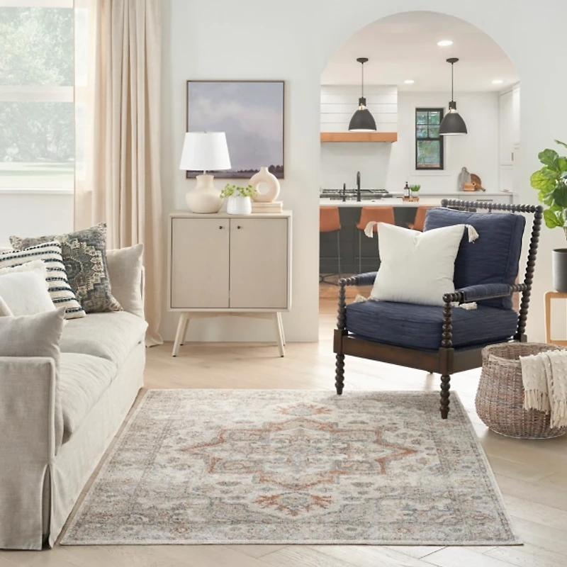 Pastel Medallion Washable Area Rug, 5x7