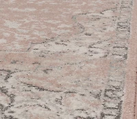 Pink Rose Medallion Area Rug, 5x7