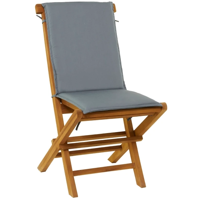 Brown Wood Outdoor Folding Dining Chairs, Set of 2