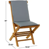 Brown Wood Outdoor Folding Dining Chairs, Set of 2