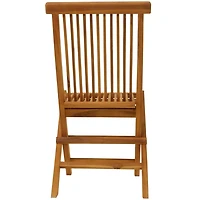 Brown Wood Outdoor Folding Dining Chairs, Set of 2