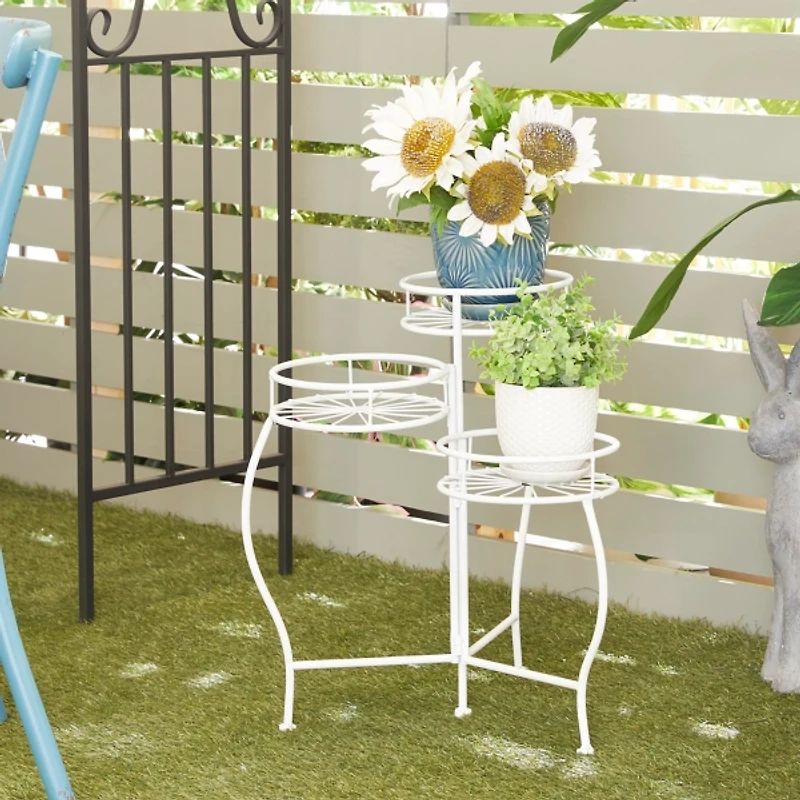 Metal Starburst 3-Tier Plant Stand