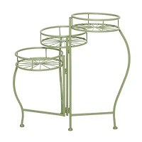 Green Metal Starburst 3-Tier Plant Stand
