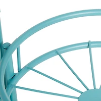 Turquoise Metal Starburst 3-Tier Plant Stand