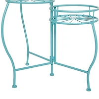 Turquoise Metal Starburst 3-Tier Plant Stand