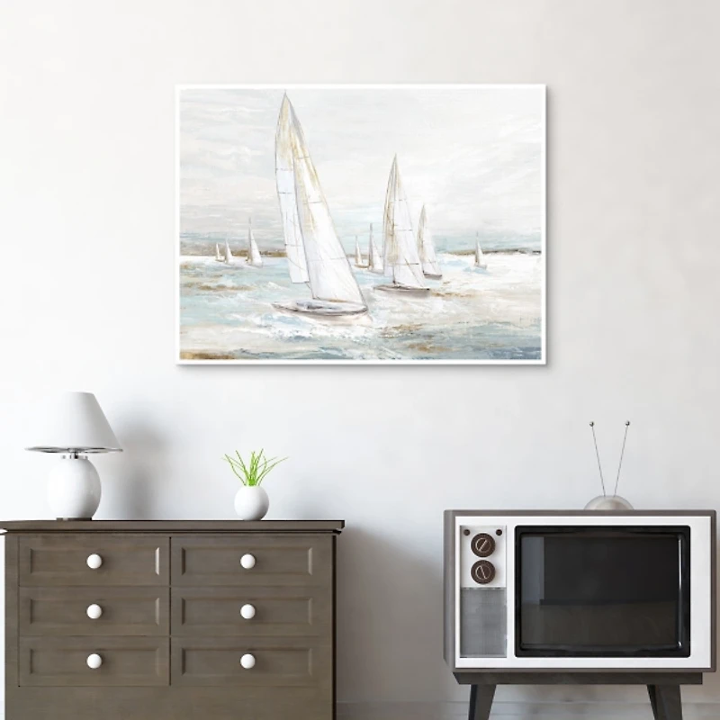 Windswept Sails I Framed Canvas Art Print