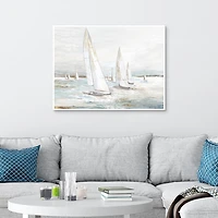 Windswept Sails I Framed Canvas Art Print
