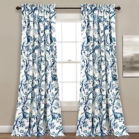 Blue and White Dolores Curtain Panel Set, 95 in.