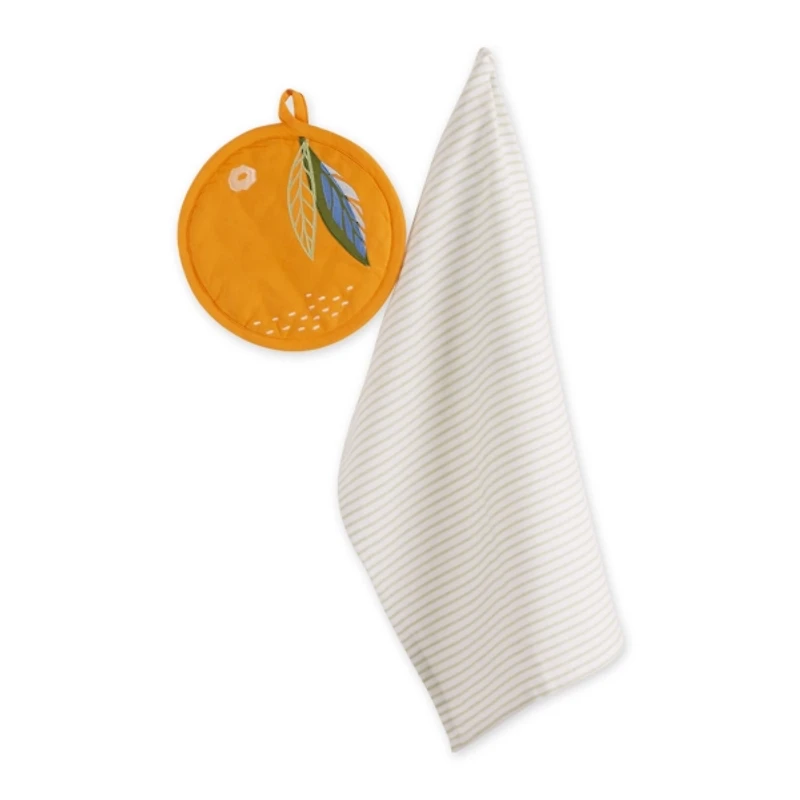 Orange 2-pc. Kitchen Towel and Pot Holder Set