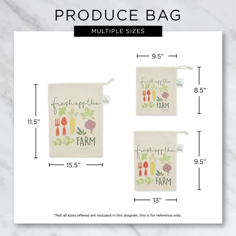 Market Veggies Produce Bags, Set of 3