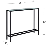 Metal Mirrored Top Slim Console Table