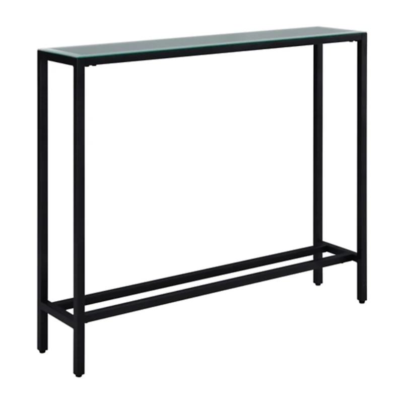 Metal Mirrored Top Slim Console Table