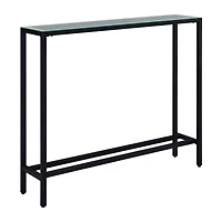 Metal Mirrored Top Slim Console Table