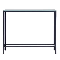 Gray Metal Mirrored Top Slim Console Table