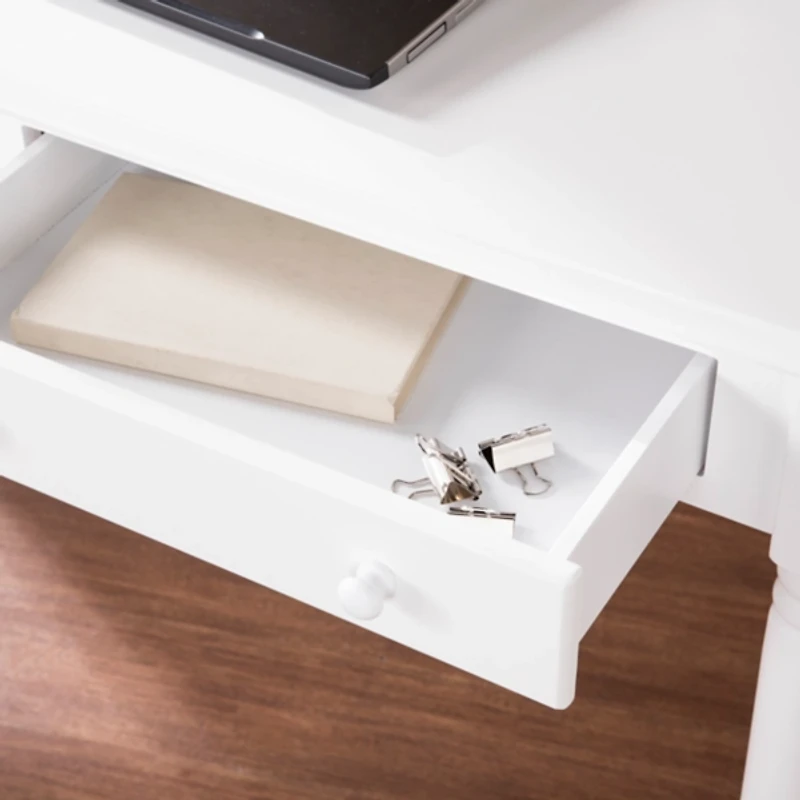 White Classic 2-Drawer Wood Desk